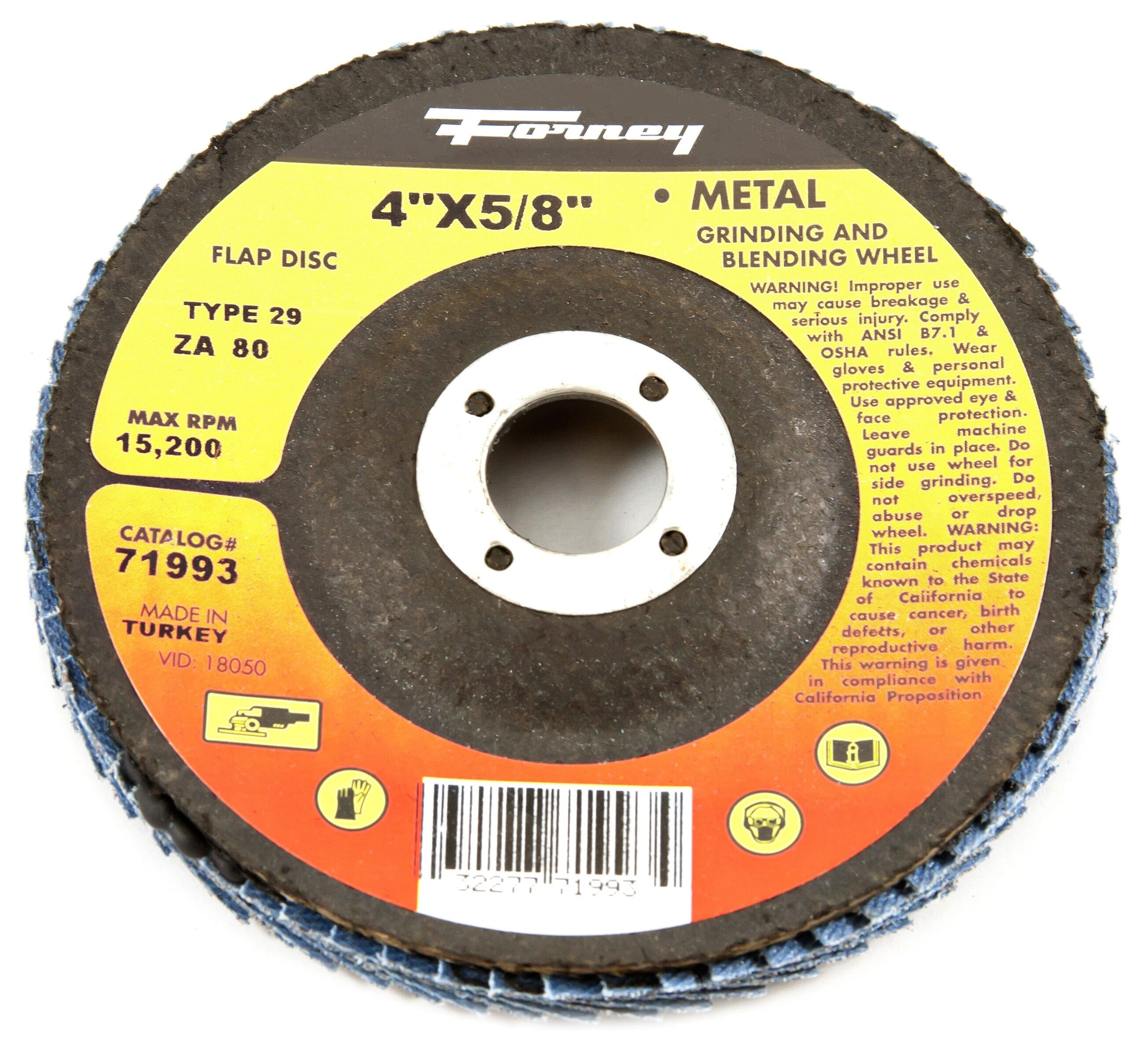 71993 Flap Disc, Type 29, 4 in x 5